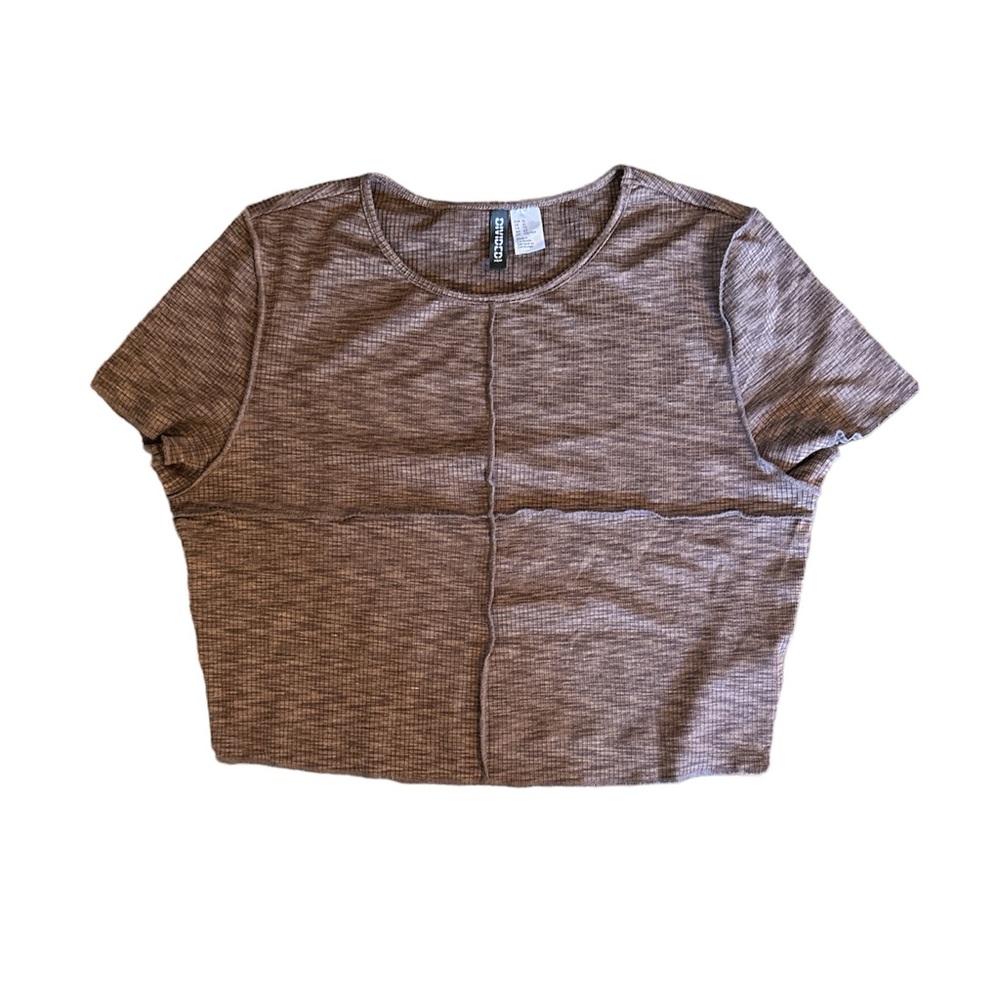 Brown cropped H&M shirt